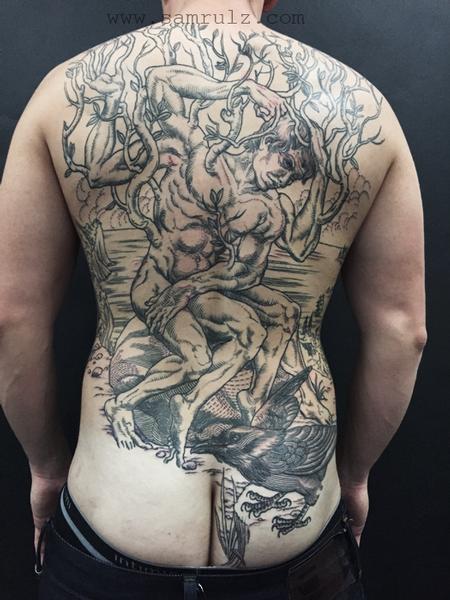 Vetruvian man Tattoo Design